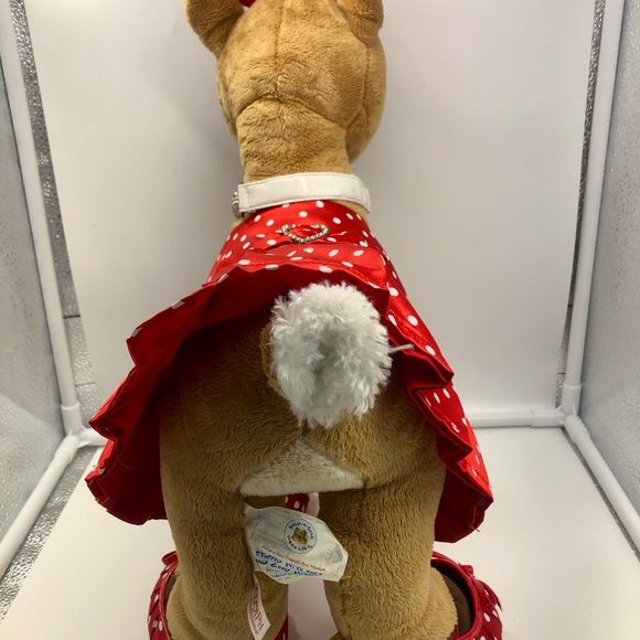 Build A Bear Rudolph LIGHT UP Red Nose & Clarice Plush Dress polka dot shoes - Picture 8 of 16